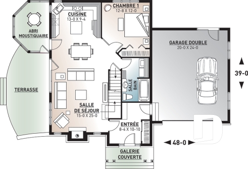 Rez-de-chaussée - Superbe maison champêtre 3 chambres avec abri moustiquaire, grand espace boni, garage double - Augustin