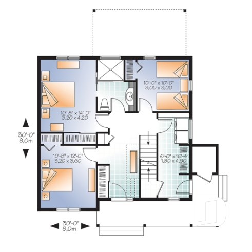 Rez-de-chaussée - Maison genre chalet de ski, plancher inversé, aire ouverte à l'étage, foyer pour cuisine et salon, 3 chambres - Everest