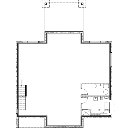 Sous-sol - Plan de plain-pied scandinave, 2 chambres, grande cuisine, garde-manger, vestiaire et terrasse abritée - Tahoe 2