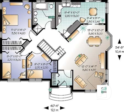 Rez-de-chaussée - Bungalow abordable de 3 chambres, grande salle de séjour et vestibule - Adelmine 2