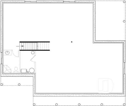 Sous-sol - Plan de plain-pied style Farmhouse avec terrasse arrière couverte et foyer central - Beauford 2