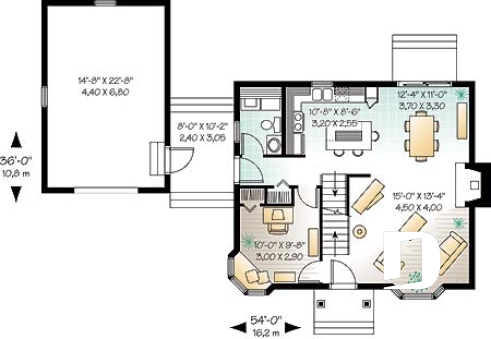 Rez-de-chaussée - Maison de campagne de 2 chambres + un bureau, garage, salle familiale avec foyer  - Hamann 2