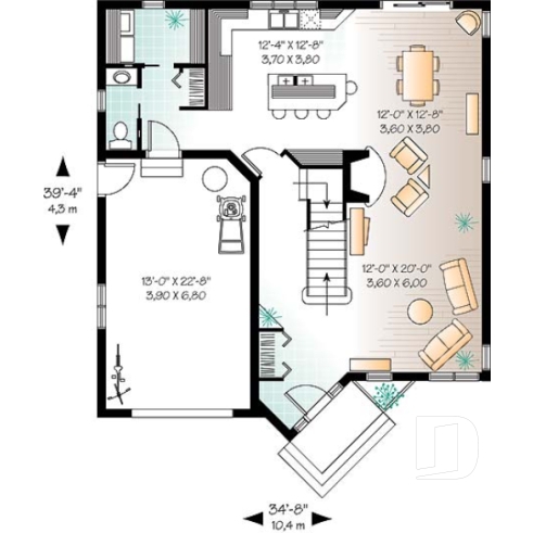 Rez-de-chaussée - Grand walk-in à la ch. des maîtres, foyer au salon, espace ouvert  - Foville