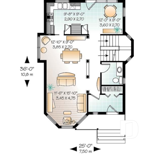 Rez-de-chaussée - Cottage d'inspiration victorienne, 3 chambres avec walk-in, coin déjeuner, espace ouvert - Penelope 2