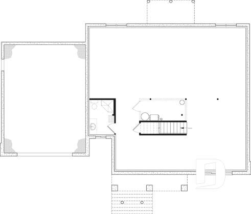 Sous-sol - Plan de maison nordique Craftsman 3 chambres sur un étage – espace idéal pour famille - Nordika 4