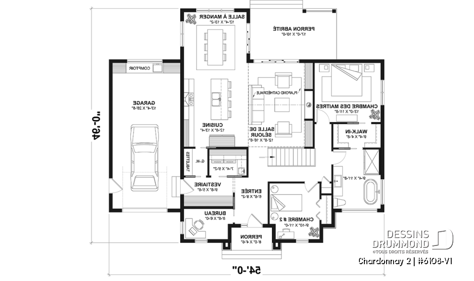 Rez-de-chaussée - Plain-pied 2 à 3 chambres avec garage, style moderne scandinave, plafond à 9', garde-manger et plus! - Chardonnay 2