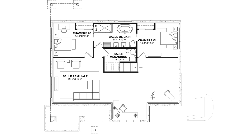 Sous-sol aménagé (Optionel $) -  - Charlotte
