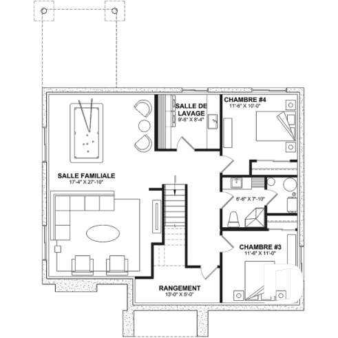 Sous-sol aménagé (Optionel $) - Maison d'inspiration scandinave de 2 à 4 chambres, vestiaire, garde-manger, sous-sol aménagé (optionnel $) - Uppsala