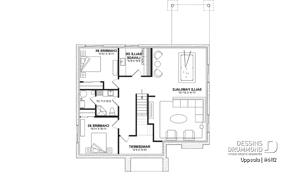 Sous-sol aménagé (Optionel $) - Maison d'inspiration scandinave de 2 à 4 chambres, vestiaire, garde-manger, sous-sol aménagé (optionnel $) - Uppsala