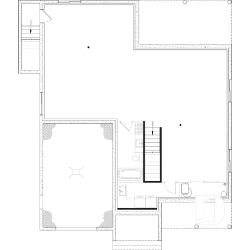 Sous-sol - Modèle de maison champêtre de 2 à 4 chambres, sous-sol aménagé optionnel ($), garage, aire ouverte - Oakvale