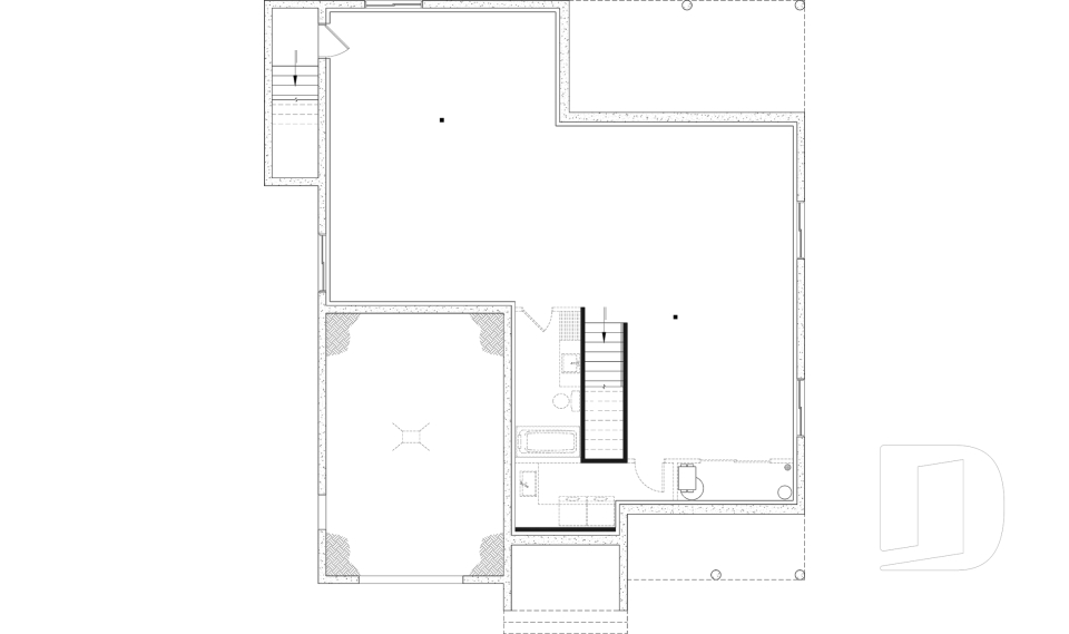 Sous-sol - Modèle de maison champêtre de 2 à 4 chambres, sous-sol aménagé optionnel ($), garage, aire ouverte - Oakvale