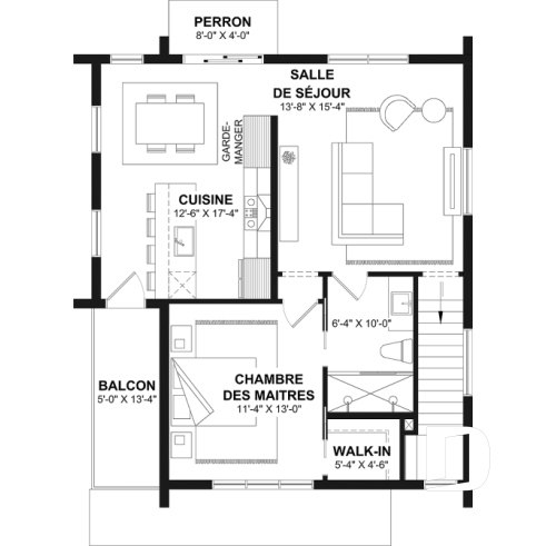 Étage - Plan de maison inversée avec chambres secondaires au premier et cuisine, salle à manger et salon à l'étage! - Auguste