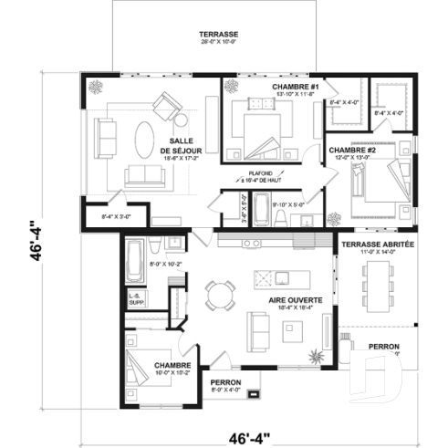 Rez-de-chaussée option 1 - Petite maison une chambre avec garage pour VR incl. option sans garage avec 3 chambres et 2 salles de bain - Nomad