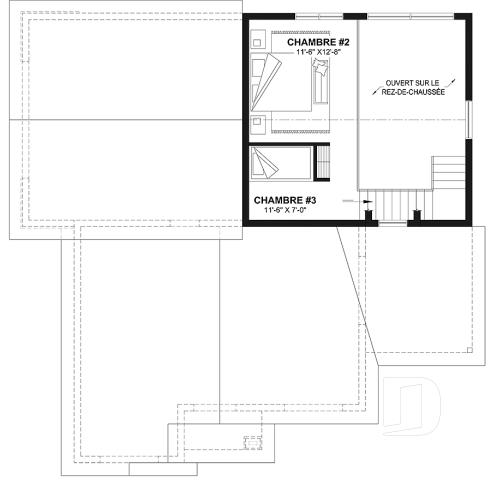 Étage option 1 - Maison de style farmhouse avec garage VR attaché, et une option proposant un logement 2 chambres à étage - Nomad 2
