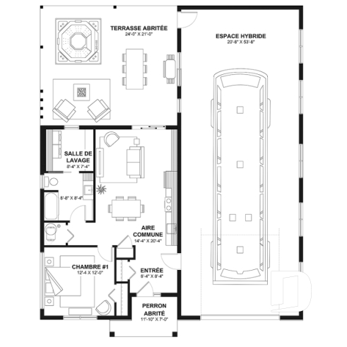 Rez-de-chaussée - Petite maison champêtre avec garage attaché pour VR, et une chambre OU option sans garage, avec 3 chambres - July