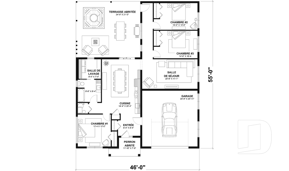 Rez-de-chaussée option 1 -  - July