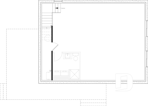 Sous-sol aménageable - Plan éco-responsable petit chalet ou maison compacte, 2 à 4 chambres, cathédral, s-sol aménagé optionnel ($) - Kief
