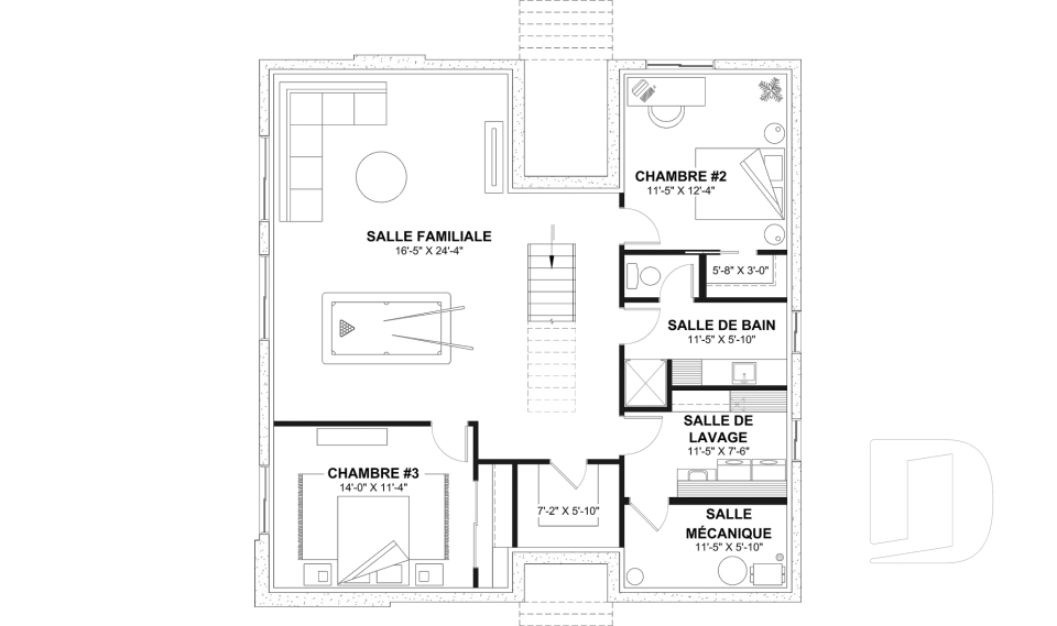 Sous-sol aménagé (Optionel $) -  - Intervalle