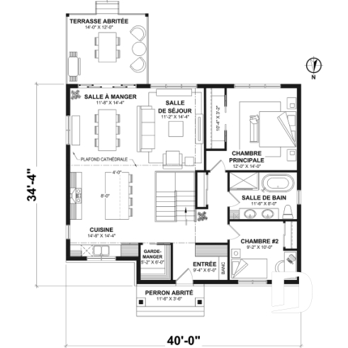 Rez-de-chaussée - Plain-pied farmhouse éco-responsable, de 2 à 5 chambres, s-sol aménagé (optionnel $), terrasse couverte - Barrington - Éco
